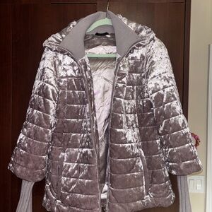 Plush Quilted Velvet Women's Jacket - Purple